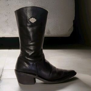 Harley-Davidson Black Leather Macon Mid-Calf Boots Size EU 37